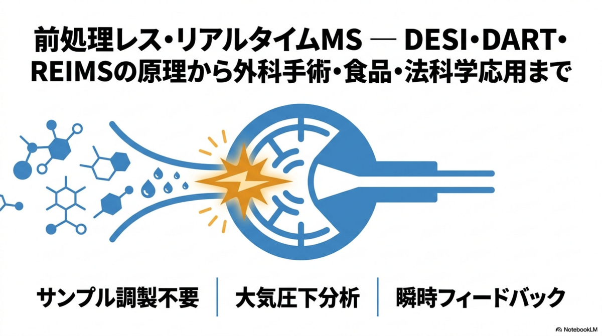 前処理レス・リアルタイムMS ― DESI・DART・REIMSの原理から外科手術・食品・法科学応用まで